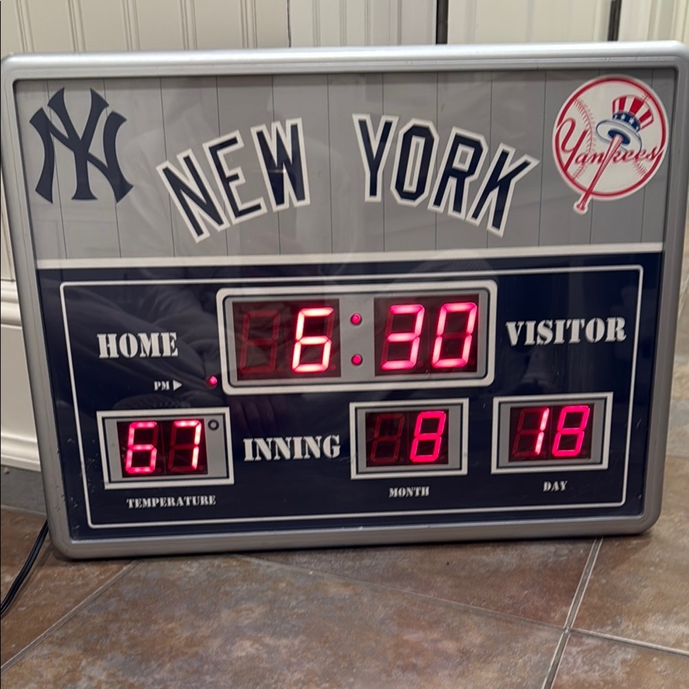 MLB Red and Black Wall Clock with Scoreboard Design